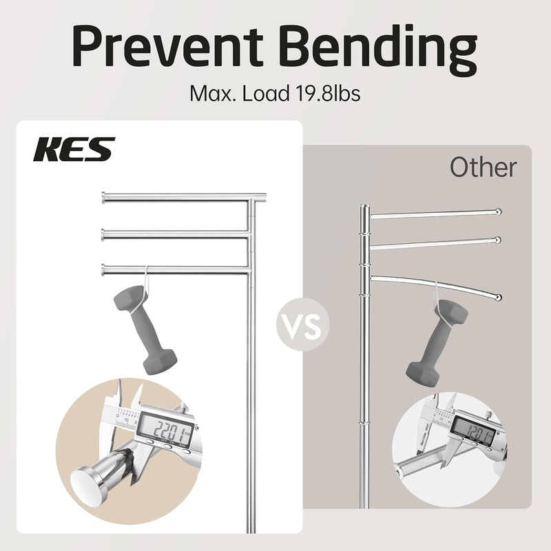 Free Standing Towel Holder Rail with Swivel Arms