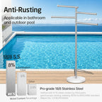 Free Standing Towel Holder Rail with Swivel Arms