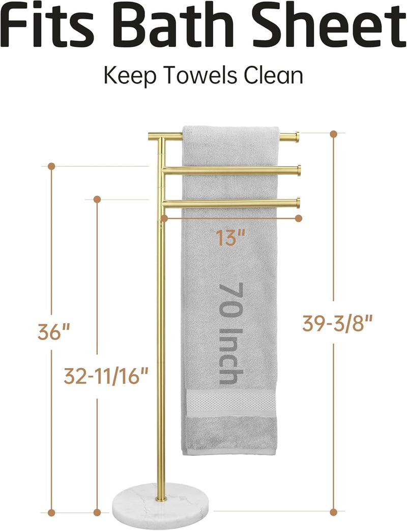 Free Standing Towel Holder Rail with Swivel Arms