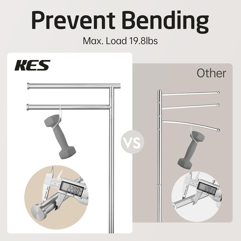 Free Standing Towel Holder Rail with Swivel Arms