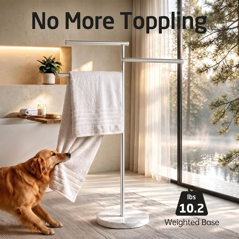 Free Standing Towel Holder Rail with Swivel Arms