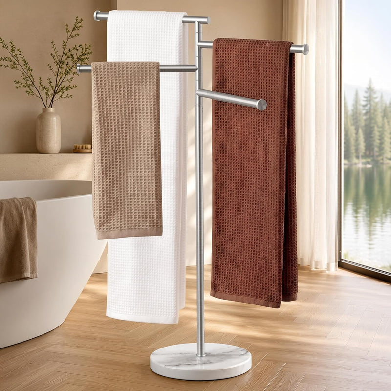 Free Standing Towel Holder Rail with Swivel Arms
