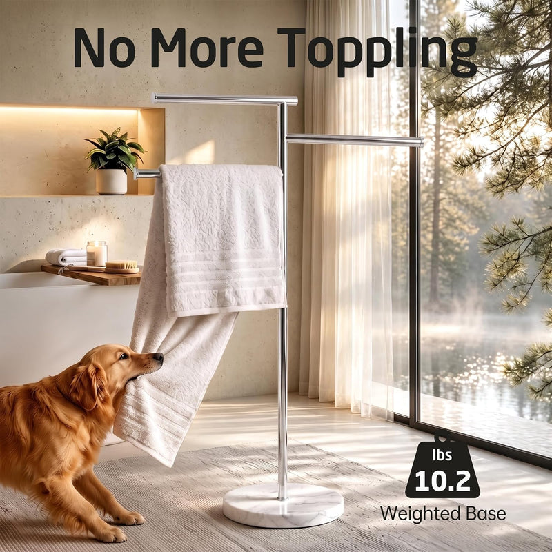 Free Standing Towel Holder Rail with Swivel Arms