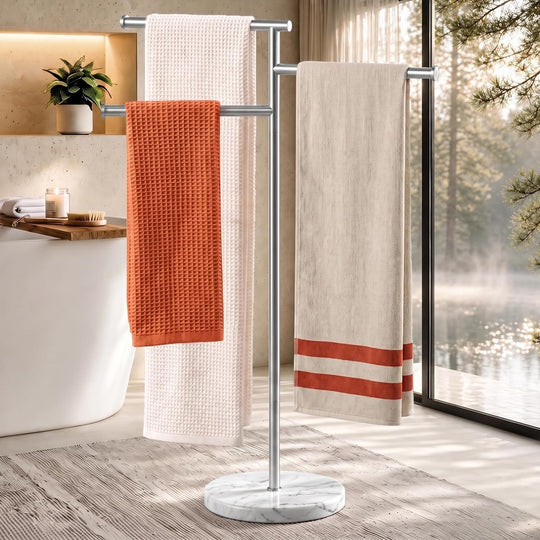 Free Standing Towel Holder Rail with Swivel Arms