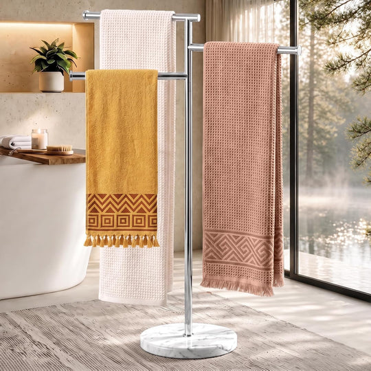 Free Standing Towel Holder Rail with Swivel Arms