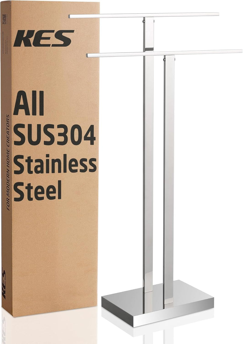 Free Standing Towel Rail 2-Tier Rack Stand