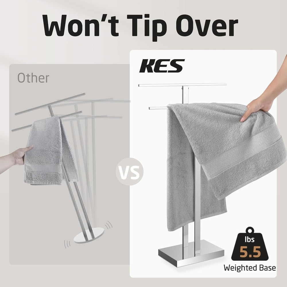 Free Standing Towel Rail 2-Tier Rack Stand