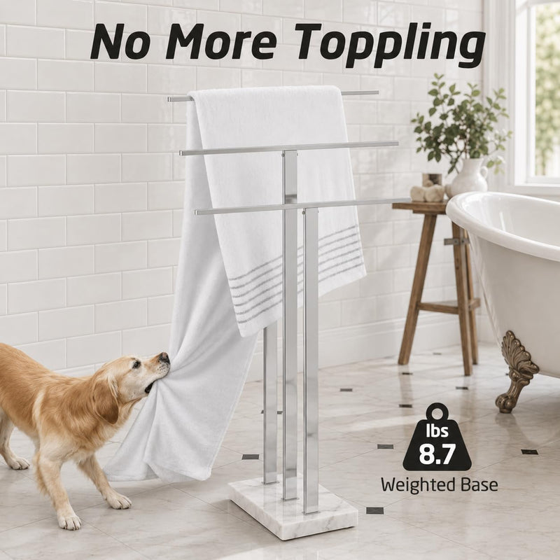 Free Standing Towel Rail for Bathroom Stand 2-Tier