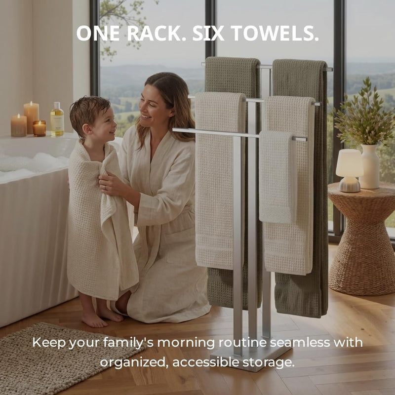 Free Standing Towel Rail for Bathroom Stand 2-Tier