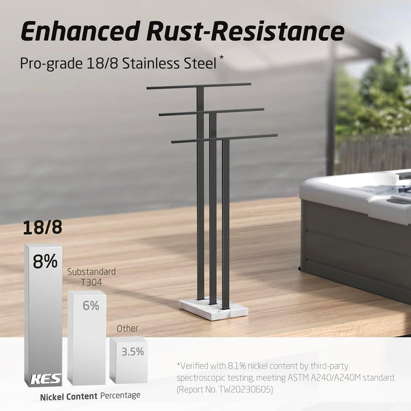 Free Standing Towel Rail for Bathroom Stand 2-Tier