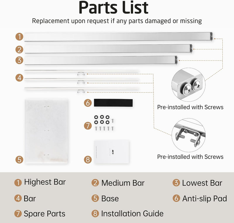 Free Standing Towel Rail for Bathroom Stand 2-Tier