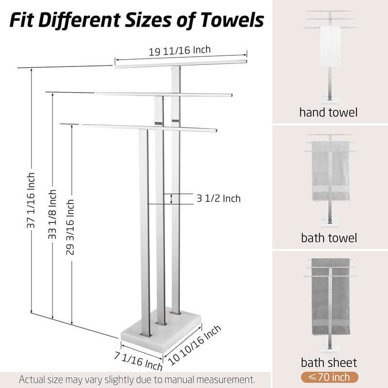 Free Standing Towel Rail for Bathroom Stand 2-Tier