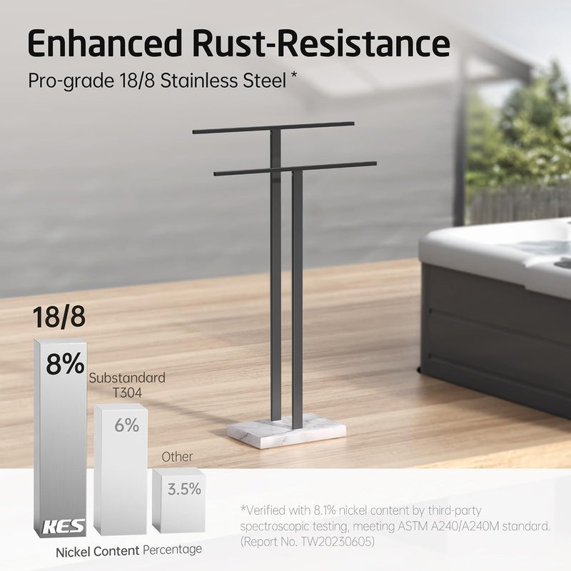Free Standing Towel Rail for Bathroom Stand 2-Tier