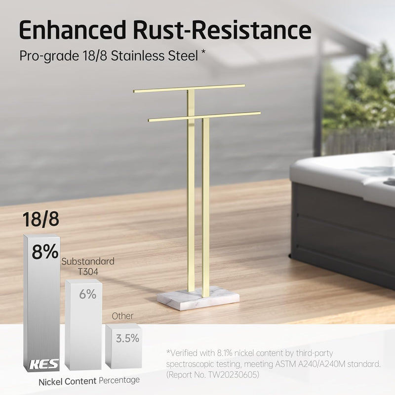 Free Standing Towel Rail for Bathroom Stand 2-Tier