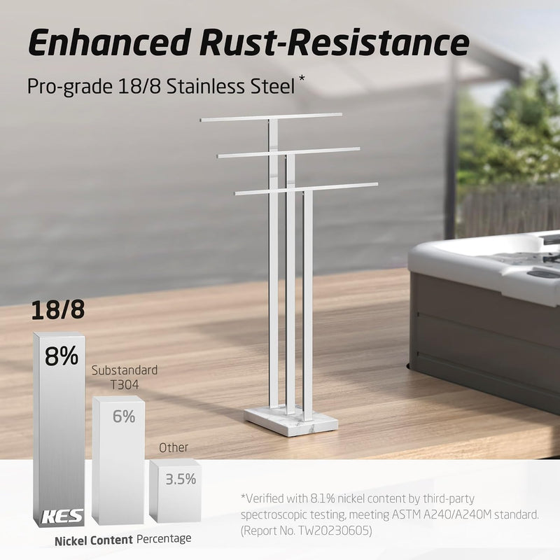 Free Standing Towel Rail for Bathroom Stand 2-Tier
