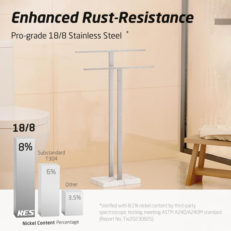 Free Standing Towel Rail for Bathroom Stand 2-Tier