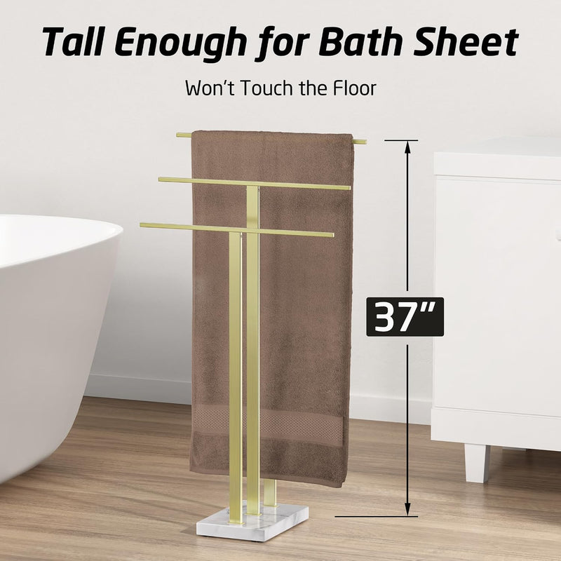 Free Standing Towel Rail for Bathroom Stand 2-Tier