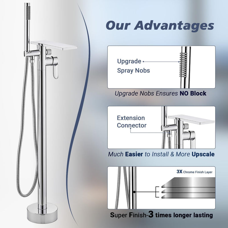 Free Standing Tub Taps Floor Mount Freestanding Bath