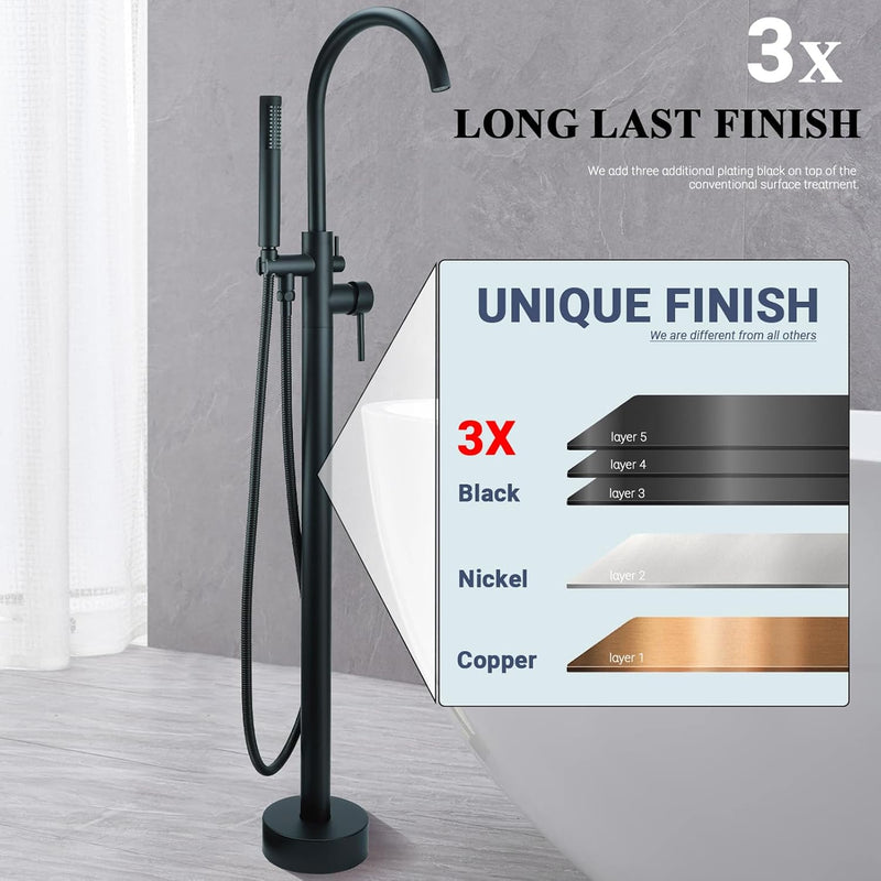 Free Standing Tub Taps Floor Mount Freestanding Bath