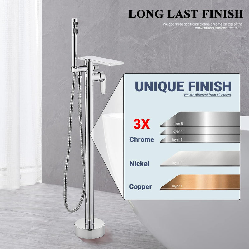 Free Standing Tub Taps Floor Mount Freestanding Bath