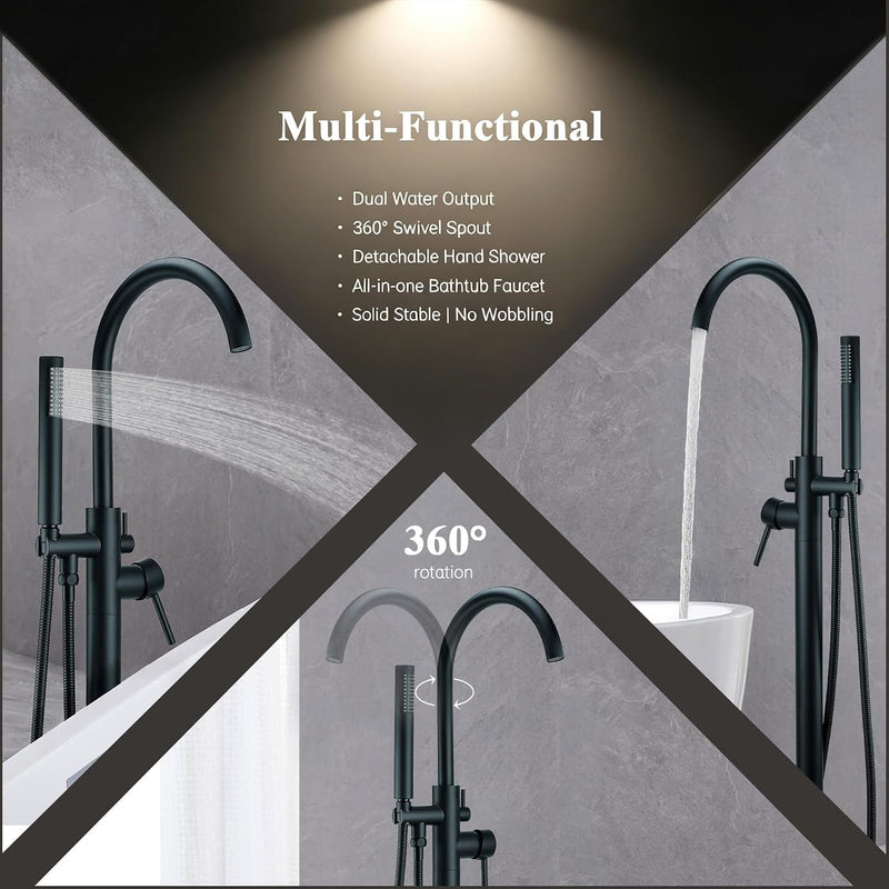 Free Standing Tub Taps Floor Mount Freestanding Bath