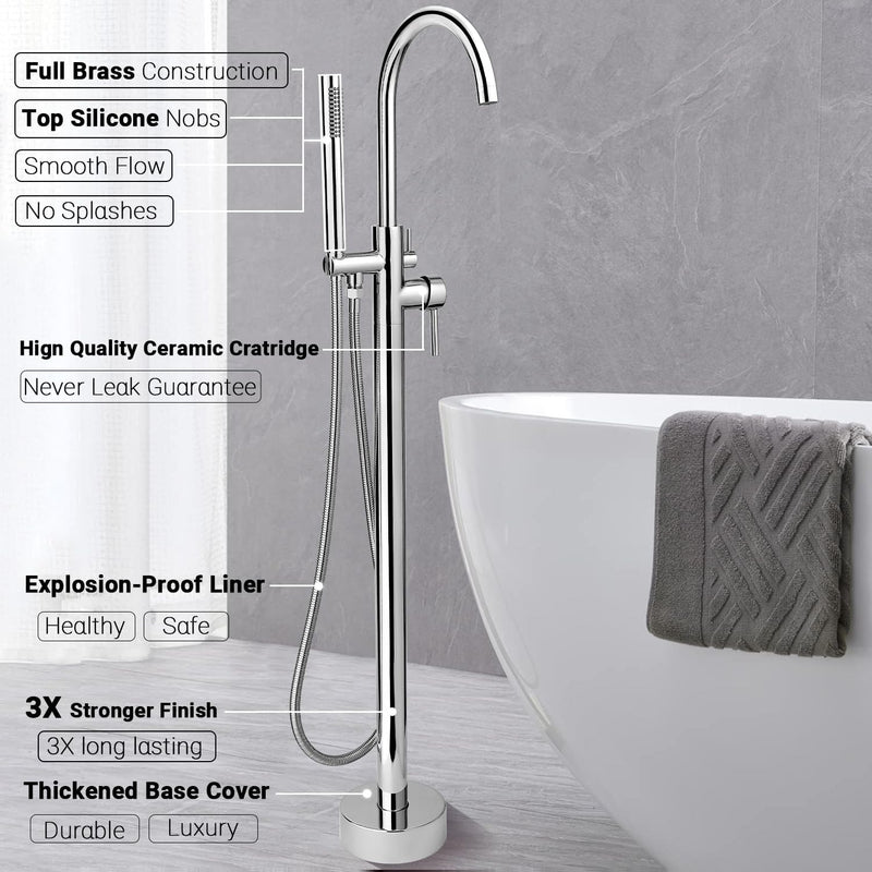 Free Standing Tub Taps Floor Mount Freestanding Bath