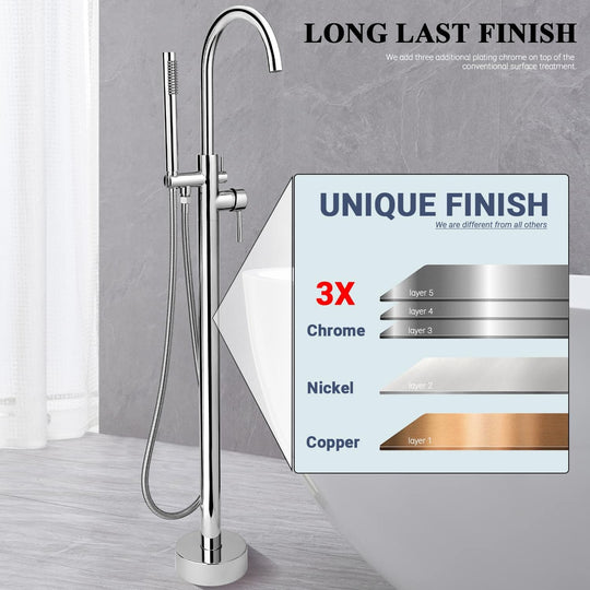 Free Standing Tub Taps Floor Mount Freestanding Bath