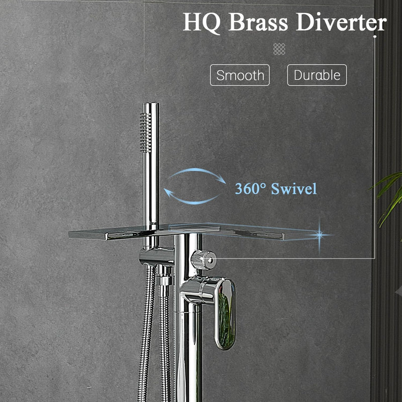 Free Standing Tub Taps Floor Mount Freestanding Bath