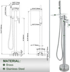 Freestanding Bath Shower Mixer Tap Floor Mounted Tub