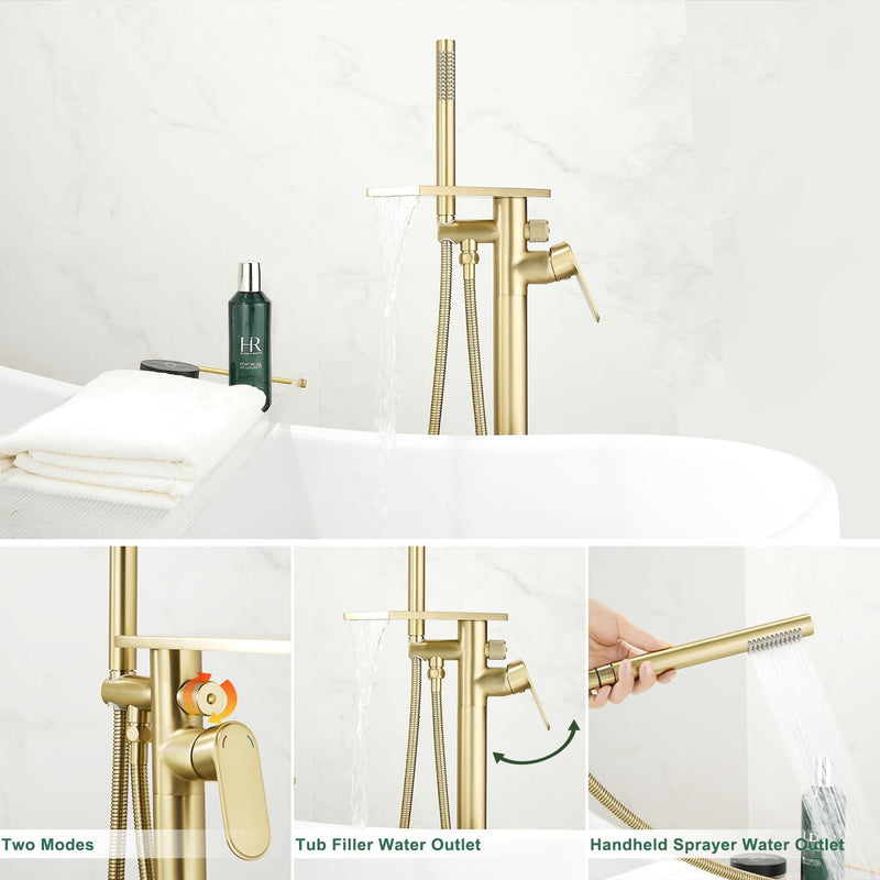 Freestanding Bath Shower Mixer Tap Floor Mounted Tub