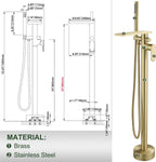 Freestanding Bath Shower Mixer Tap Floor Mounted Tub