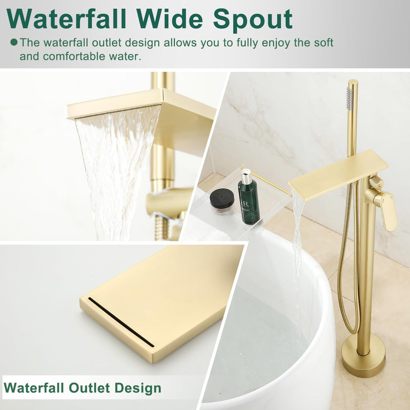 Freestanding Bath Shower Mixer Tap Floor Mounted Tub