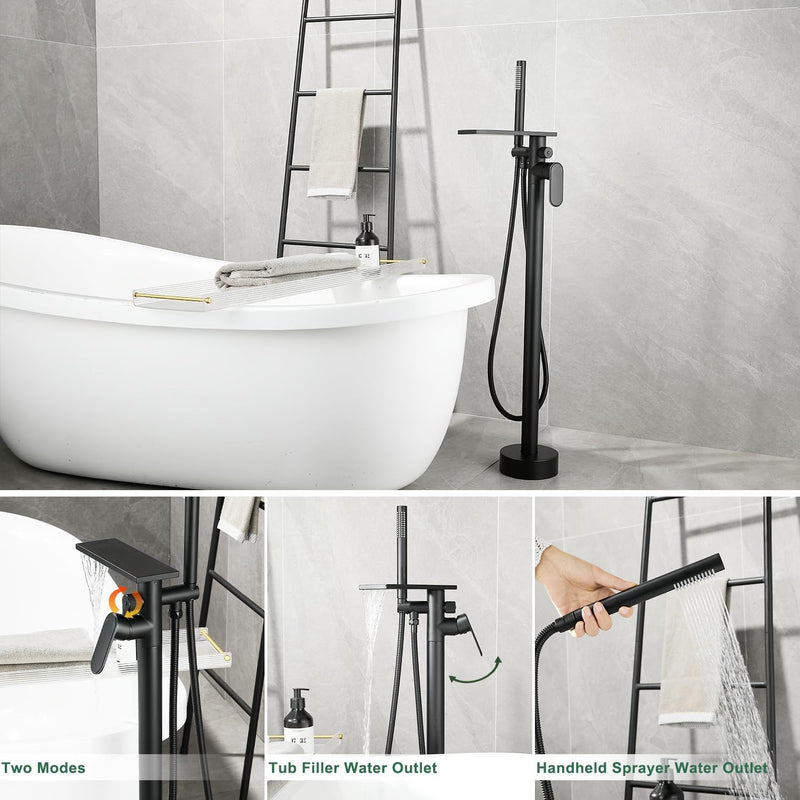 Freestanding Bath Shower Mixer Tap Floor Mounted Tub