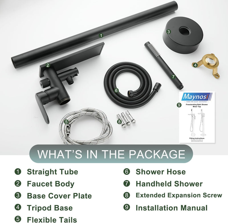 Freestanding Bath Shower Mixer Tap Floor Mounted Tub