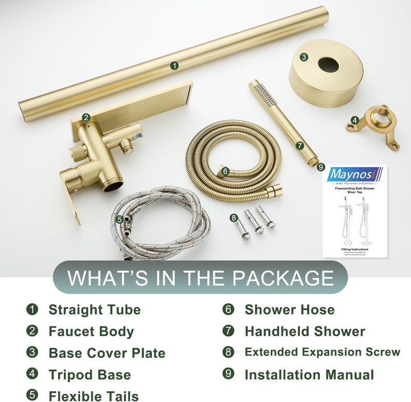 Freestanding Bath Shower Mixer Tap Floor Mounted Tub