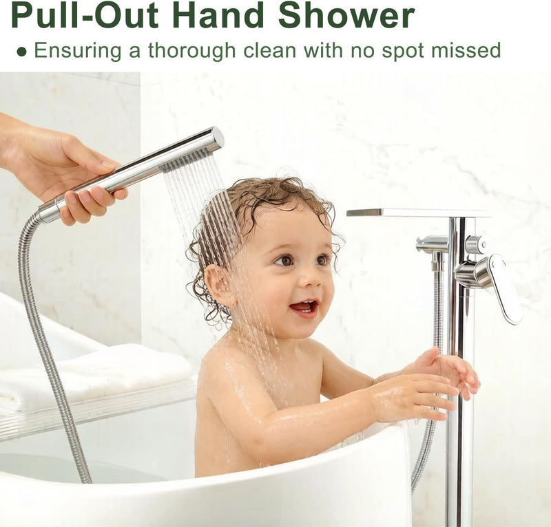 Freestanding Bath Shower Mixer Tap Floor Mounted Tub