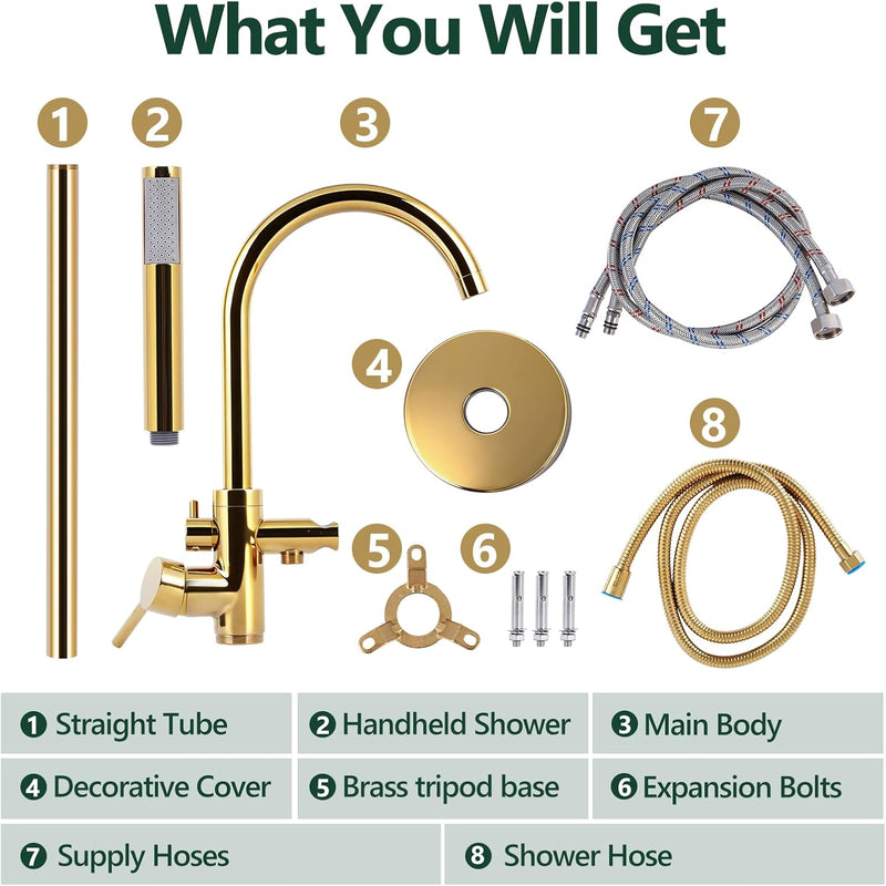 Freestanding Bath Tap Shower System Bathtub Faucet