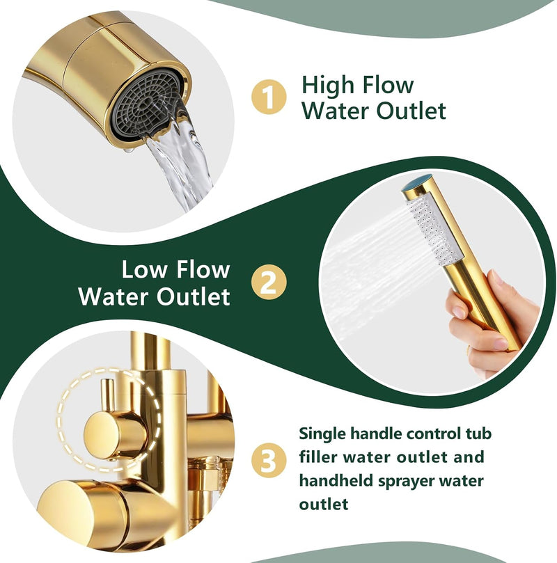 Freestanding Bath Tap Shower System Bathtub Faucet