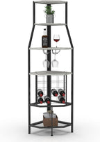 Freestanding Corner Wine Rack 5-Tier Holder Display Storage