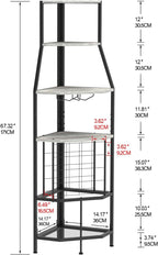 Freestanding Corner Wine Rack 5-Tier Holder Display Storage