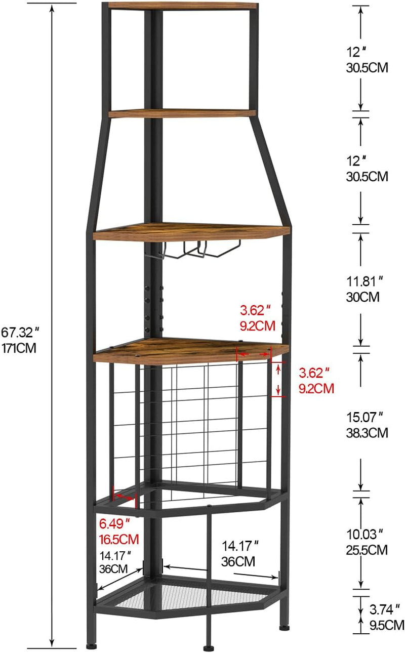 Freestanding Corner Wine Rack 5-Tier Holder Display Storage