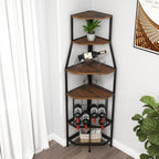 Freestanding Corner Wine Rack 5-Tier Holder Display Storage