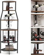 Freestanding Corner Wine Rack 5-Tier Holder Display Storage