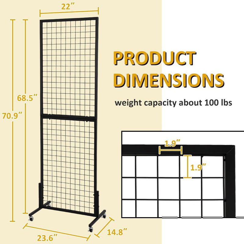 Freestanding Grid Wall Panel Standing Wire Display Rack