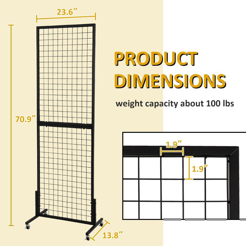 Freestanding Grid Wall Panel Standing Wire Display Rack