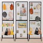 Freestanding Grid Wall Panel Standing Wire Display Rack