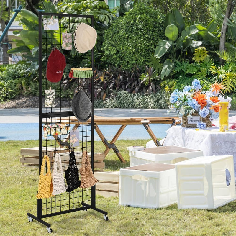 Freestanding Grid Wall Panel Standing Wire Display Rack