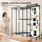 Freestanding Metal Open Wardrobe
