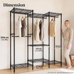 Freestanding Metal Open Wardrobe