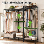 Freestanding Metal Open Wardrobe